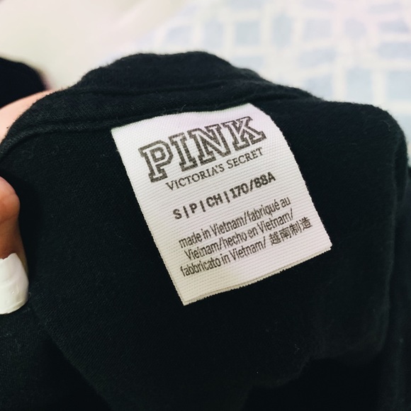 LOVE PINK Black Cropped Sweater Lace up - Picture 4 of 4